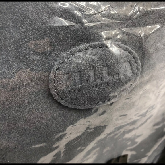 M.I.L.A Luxury Crossbody Bag - 100% Genuine Suede Leather - Slate Blue $598 - Picture 3 of 4